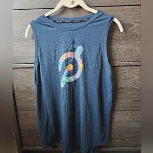 Peloton Navy Sleeveless Tank with Multicolor Logo